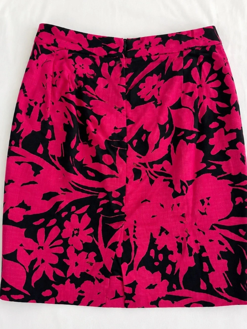 Fuchsia Floral Print Preppy Pencil Skirt Size 10